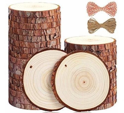 Rodajas De Madera Natural Â 30 Piezas De 3,5 A 4 Pu...