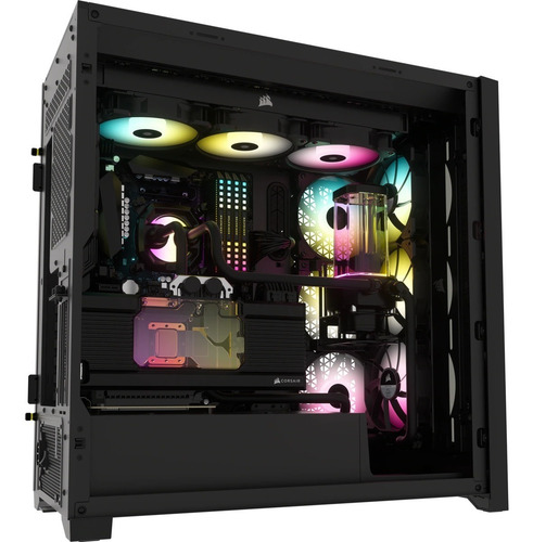 Imagen 9 de 10 de Gabinete Gamer Corsair Icue 5000x Rgb Vidrio Templado Black