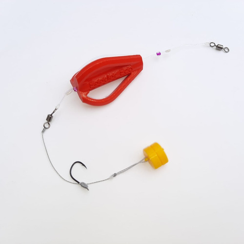 Linea Pesca Carpa Feeder Eco Cebador Ecologico Boga Fondo Color Rojo