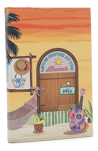 Libreta De Bolsillo C/pluma Nicole Lee Print Sun & Sand Ss25 Color Amarillo