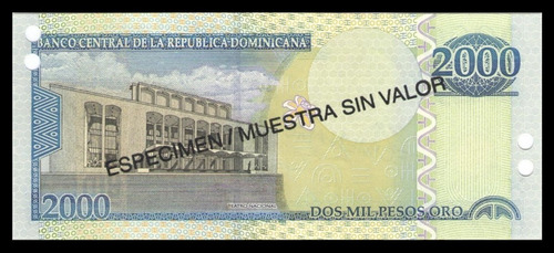 Bn8249 Rep. Dominicana 2002 Pesos Ouro Specimen Raríssima