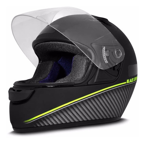 Capacete Moto Fechado Ebf Unisex Spark Black Edition Cor Preto-fosco Cor secundária Verde Tamanho do capacete 60