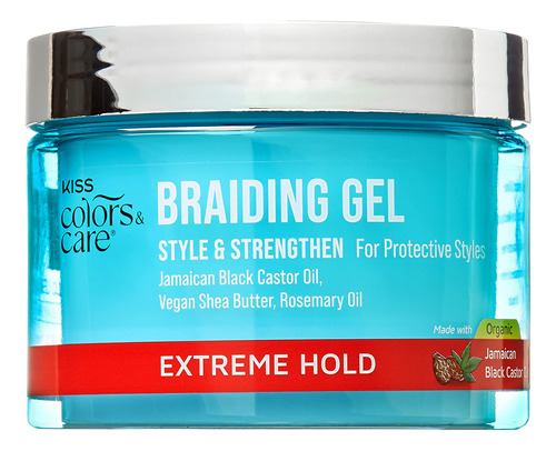 Kiss Colors & Care Braid Gel Extreme Hold, 6 Onzas, Nutritiv