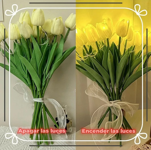 Elegante Lámpara De Flor De Tulipán, Luz Nocturna De Tulipán 10psc Gievuleo