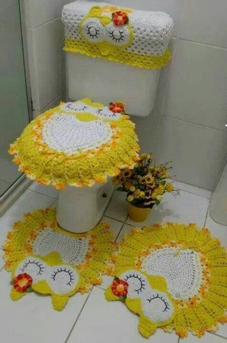 Tapetes De Crochê Para Banheiro De Corujinha
