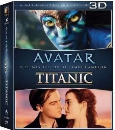 Box : Avatar + Titanic - 6 Discos - Original Blu-ray 3d + 2d
