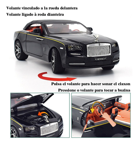 Rolls-royce Dawn Limusina Descapotable Miniatura Metal Coche