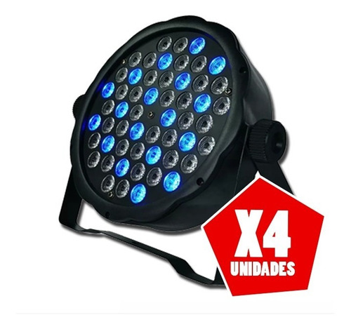 Imagen 2 de 8 de Pack X 4 Luz Proton Par 54 Led D Rgb Audioritmico Dmx