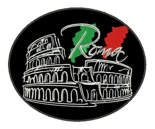 Patch Bordado Roma Coliseu (viagem, Moto,turismo)