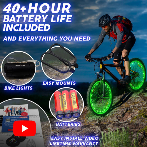 Luces Led Activ Life Para Rueda De Bicicleta 1 Unidad Verde