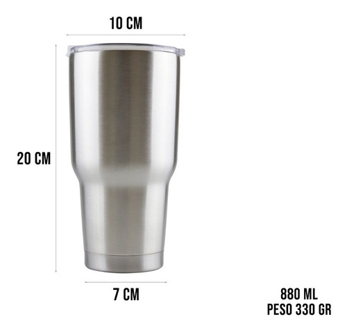 Imagen 2 de 10 de Vaso Termo Acero Inoxidable P/cafe 30oz Térmico Frío Calient