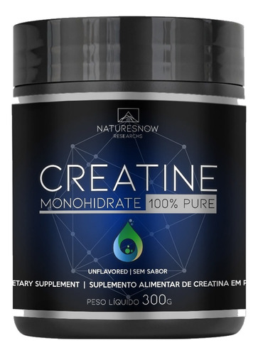 Creatina Monohidratada 100% Pura 300g Natures Now / Creatine Sabor Sem Sabor