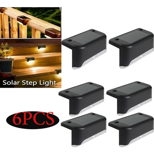 6pcs Led Solar Camino Escalera Al Aire Libre Luz Jardín Pati