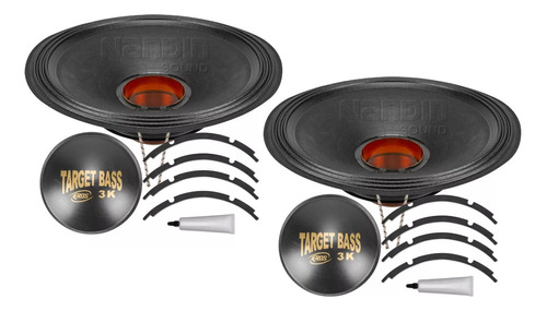 2 Unidades - Kit Reparo Eros Target Bass 3.0 K 15 Polegadas Cor 4 Ohms