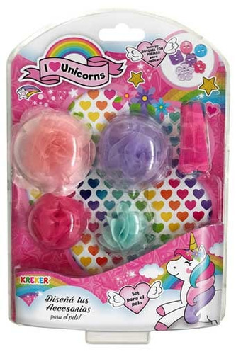 Diseñá Tus Hebillas Set Pelo I Love Unicorns Kreker 8118