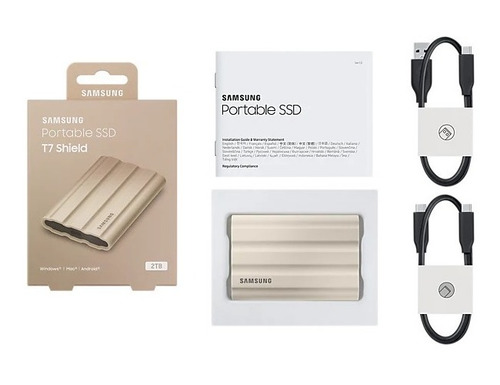 Imagen 2 de 3 de Disco Sólido Externo Samsung T7 Shield 1050mb/s 1tb