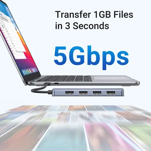 Hub Usb C Ugreen De 4 Puertos Usb 3.0 Para Portátil Macbook