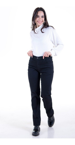 Pantalon De Mujer Jean Elastizado Tiro Medio Negro Polo Club | Cuotas sin interés Pantalon De Mujer Jean Elastizado Tiro Medio Negro Polo Club | Cuotas sin interés