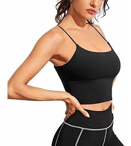 Tops Promover Womens Padded Strappy Sports Bra Longline Wo 