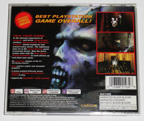 Resident Evil Director´s Cut Ps1 Original Completo - Local