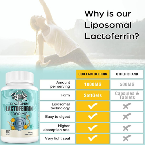 Lactoferrina Liposomal Max 1000mg +hierro +salud Inmune