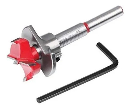 Imagen 4 de 10 de Mecha Forstner 20 Mm Con Tope Para Bisagra Cazoleta Guiller