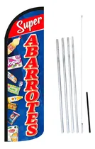 Comprar Bandera Publicitaria 4m Super Abarrotes (a) Con Asta
