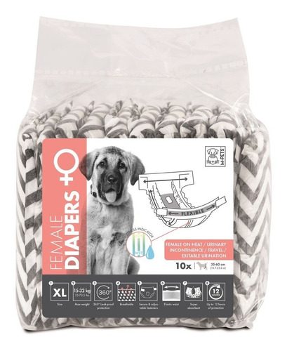 Pañales Para Perros - Hembra - Talle Xl -pack 10 Unidades