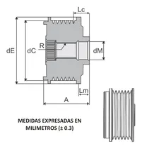 Comprar Polea Alternador Compatible Con Bosch Volvo 6 Canales