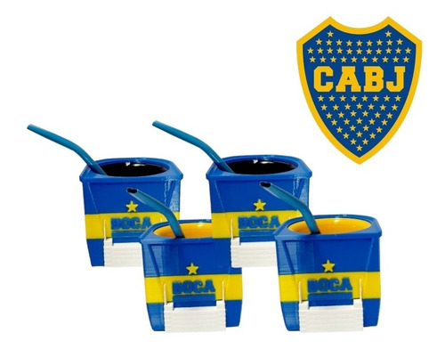 Mate Futbol Cancha Boca Juniors Impresión 3d + Bombilla