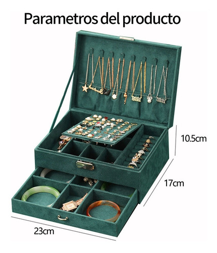 Imagen 3 de 8 de Estuche Caja Joyería Retro Multifuncional Grand Capacidad