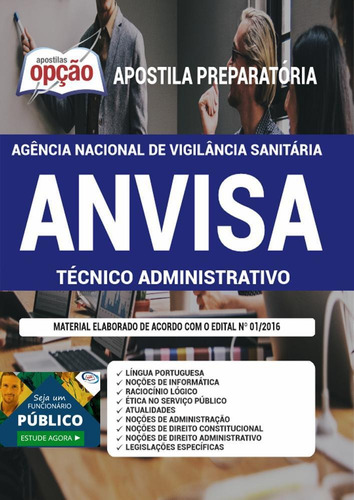 Apostila Anvisa - Téc. Adm. 2021 | Matérias Completas