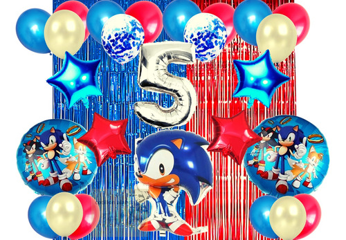Combo Globos De Cumpleaños Sonic Kit Completo