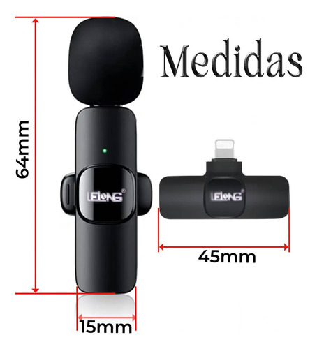 Microfone De Lapela Sem Fio Duplo 2 Em 1 P/android Tipo C