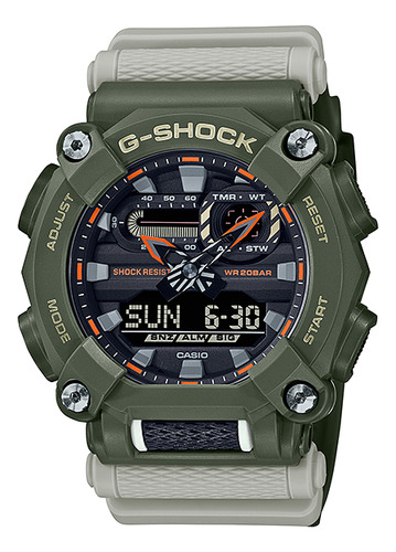 Reloj Casio G-shock Ga-900hc-3acr Color De La Correa Verde