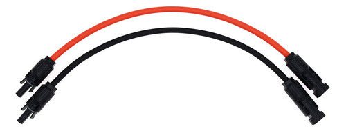 1 Par Negro + Rojo 10 Awg 6 Mm² Cable Extension Solar Hembra