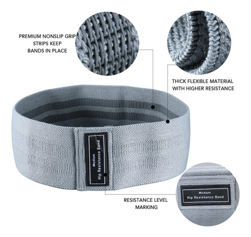 Imagen 5 de 9 de 2pcs Bandas De Tela De Resistencia De Los Glúteos Bandas Pa