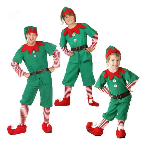 Disfraz De Duende Navideño For Niño Adulto, Traje 1