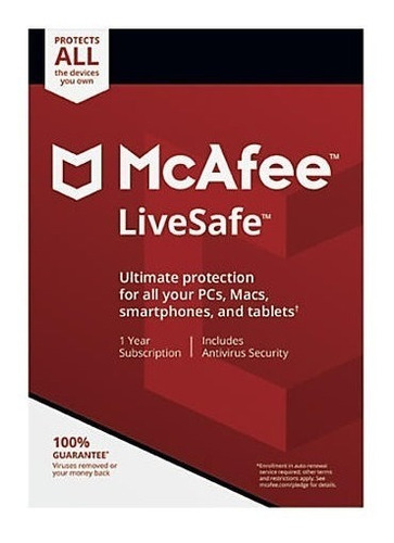 Antivirus Mcafee Livesafe 2019 Unlimited Devices 1 Año