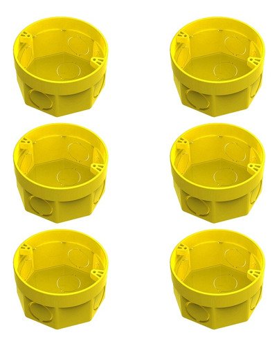 Caixa Luz Tigre 3 X 3 Octogonal Anel Deslizante Amarelo 6 Un