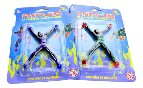 Bonecos Ninja Gruda Desce Parede Sozinho Vidro Pegadinha