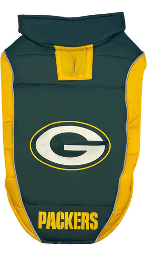 Nfl Green Bay Packers Chaleco Acolchado Para Perros Y Gatos,