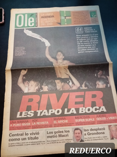 Diario Olé Diciembre 1999 Especial River Campeón 64 Pag E