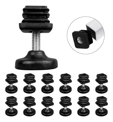 Regaton Cuadrado 1 Pulgada Con Nivel Plastico 100 Juegos Color Negro