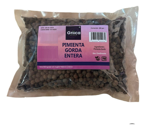 Pimienta Gorda Entera 200 Gramos