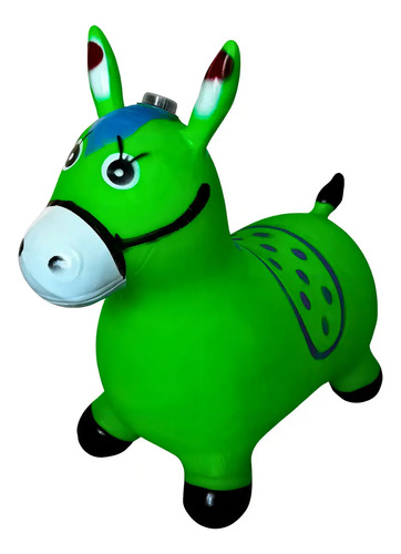Cavalinho Upa Upa Musical com LED TOYZINE de Borracha Verde para Crianças de 2 a 12 Anos