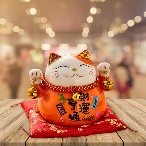 . 2 Piezas Estilo Japonés Vintage Maneki Neko Buena Suerte