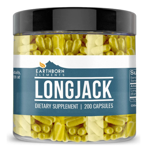 Suplemento Longjack Tongkat Ali 850 Mg 200 Caps. Hecho Usa Sabor S/n