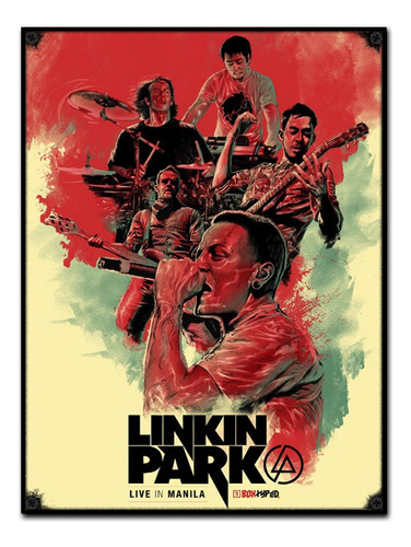 #502 - Cuadro Vintage 21 X 29 Cm / Linkin Park Rock Música 