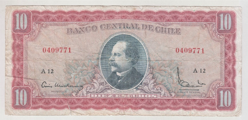 Billete Chile 10 Escudos Mackenna - Ibañez A12 (c85)